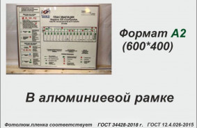 План эвакуации А2 (фотолюм.пленка, алюминиевая рамка)
